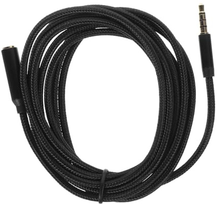 Warmhm Cavo Audio di Prolunga 3.5mm Maschio Femmina in Rame Nero, Resistente e Plug And Play, Lunghezza 2 Metri per Cuffie e Telefoni in Vari Scenari