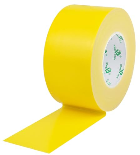 BOMEI PACK 1 Roll Light Yellow Duct Tape 4 Inch Reinforced 100mm x 50m Heavy Duty Gaffer Tape for Ducts Fixing Repairing,craft DIY Labeling Floor Marking Carpet Edge Seaming Boxes Sealing