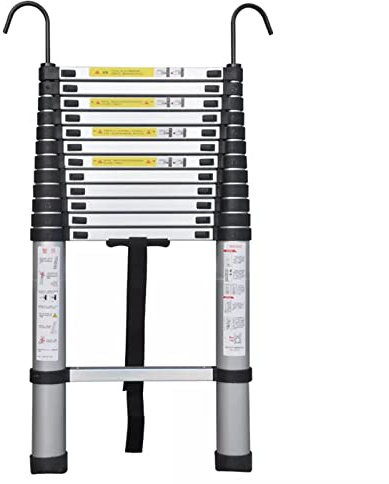 Heavy-Duty Adjustable Extension Ladder - Telescoping Design for Roofing Home RV & Outdoor Use Secure Hook(3.5m/11.5ft)