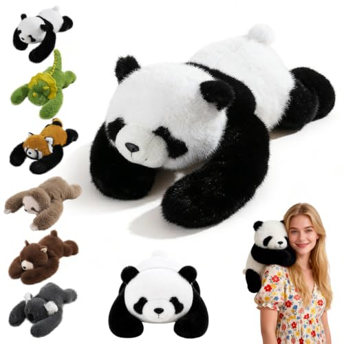Panda Gewichtetes Plüschtier Kuscheltier, kuscheliges Stofftier für Komfort und Entspannung, weiches Plüschkissen für Erwachsene, Umarmungsgefährte zur Angstlinderung und Schlafunterstützung（45cm）