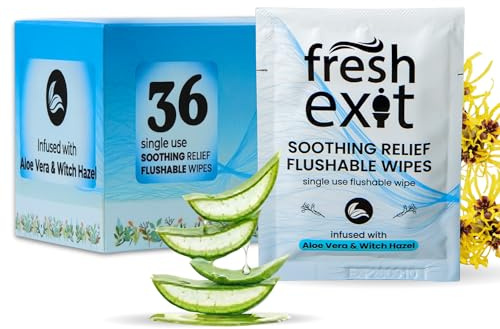FreshExit Einzeln verpackte Hämorrhoiden-Tücher - 36 Stück - gleiche Wirkstoffe - großes Hamamelis-Tuch in kleiner diskreter Verpackung - ein tolles Spültuch für Erwachsene