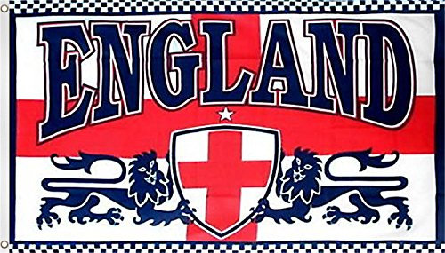 Flagge Großformat 250 x 150 cm wetterfest Fahne in 16 verschiedenen Ausführungen mit Ösen Farbe England mit Wappen