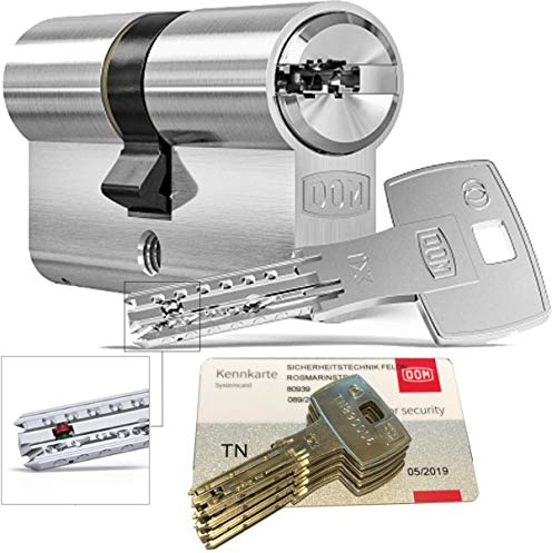 DOM iX Twido 333iX7T Doppelzylinder mit 4 Schlüssel, Länge (a/b) 40/45mm (c= 85mm), mit Sicherungskarte, mit Not- u. Gefahrenfunktion