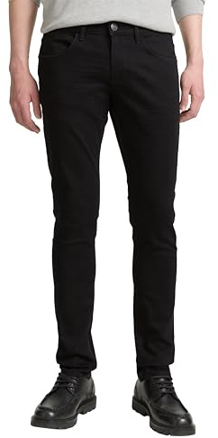 TOM TAILOR Herren 1021160 Troy Slim Fit Jeans, 10270 - Black Black Denim, 32W / 32L EU