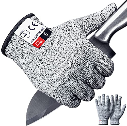 Schnittfeste Handschuhe, lebensmittelecht, schnittfeste Handschuhe für die Küche, Schnittschutzhandschuhe zum Schneiden von Mandolinen, Holzschnitzhandschuhe, Größe S, 2 Stück