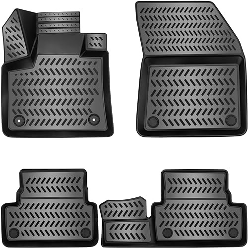 Elmasline Gummimattor set för PEUGEOT 3008 II (2) årsmodell 2016-2023 | Extra hög 5 cm kant | 3D-golvmattor - tillbehör | Passar inte i plug-in-hybrid | passar inte i 3. generationen