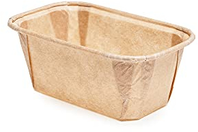 Ecopack Moule pour miniplumcake en papier antiadhésif, résistant jusqu'à 220°C, dimensions 80 x 40 x 40 mm, 50 pièces