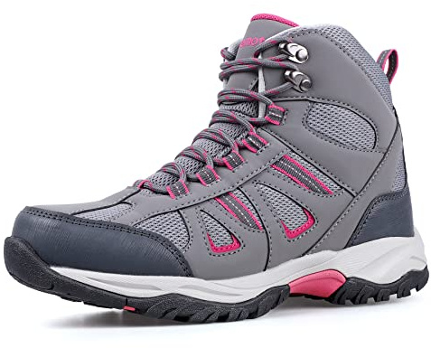 riemot Scarpe da Trekking Donna Impermeabili Antiscivolo Ammortizzata, Supporto Caviglia, Stivali Sportive Sneakers per Escursioni in Montagna e Camminate su Terreni Accidentati, Grigio, EU 36