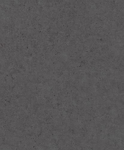 Rasch Tapet 520927 – mörkgrå fibertapet med betongutseende från Concrete-kollektionen – 10,05 m x 0,53 m (LxB)