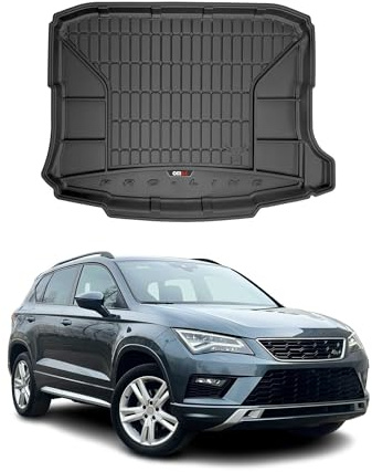 OMAC Kofferraumwanne für Seat Ateca 2016-2026 TPE Schwarz | Laderaumwanne, Kofferraummatte, Allwetter, fahrzeugspezifisches Produkt, 3D-Passform, Antirutsch, wasserdicht
