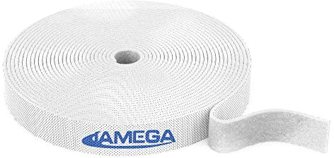 JAMEGA – 5m Klett Kabelbinder Rolle – 15mm Breit Frei zuschneidbar wiederverwendbare Klettkabelbinder auf Rolle | Klettband Klettbandrolle Klettverschluss Kabelorganizer Kabelmanagement - Weiß