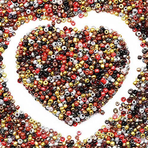 Bulk 3mm (Mixed Color) Seed Beads for Jewelry Making 110 Grams About 3200pcs,8/0 Glass Craft for Making Earrings, Bracelets, Pendants, Waist Jewelry, DIY Handmade Seed Beads(Mixed Color, 3mm)
