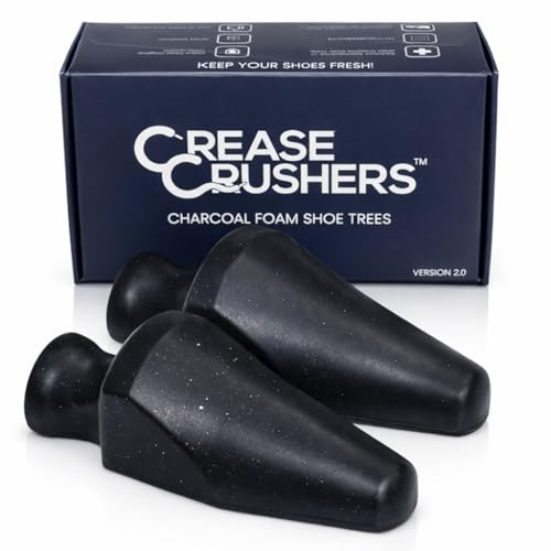 Árboles de zapatos de espuma de carbón | Árboles de zapatos de primera calidad para tenis, zapatos de vestir, botas y más | Decreasador de zapatos | Desodorante de zapatos, Negro -, Small