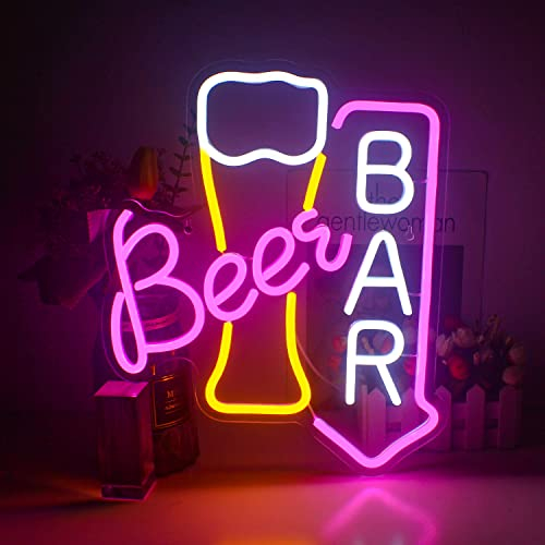 Bier Neon Schild Bier Bar Neon Sign für Wand Dekor,Biers Bars Neon Licht,Bar Led Schild mit USB-betrieben für Kneipe,Beers Bars,Home Dekoration,Shop,Nachtclub