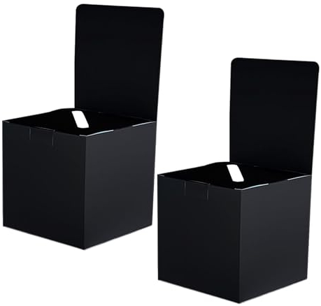 RINDOJIN 2 Stück schwarze Tombola-Box mit Schlitz-Wahlurne mit abnehmbarem Header Spendenboxen für Spendenaktionen, Sammeln, Visitenkarten, Wahlwettbewerb, Wahlurne