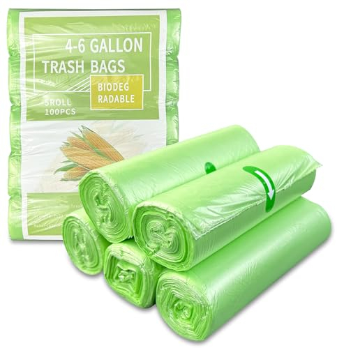 Diompirux 100 Sacchetti per rifiuti, Sacco universale della spazzatura da 20L, Anti-strappo Anti-foro Anti-penetrazione, per la pattumiera del bagno o della cucina, 50X60cm, Verde