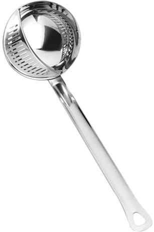 Ciieeo 3 Stk Sieb Bowle Schöpfkelle Kochen Filter Küchenutensilien Robuster Suppenlöffel aus Edelstahl küche suppenlöffel 2 in 1 Abschäumer Kochlöffel Splitter Metall Rostfreier Stahl