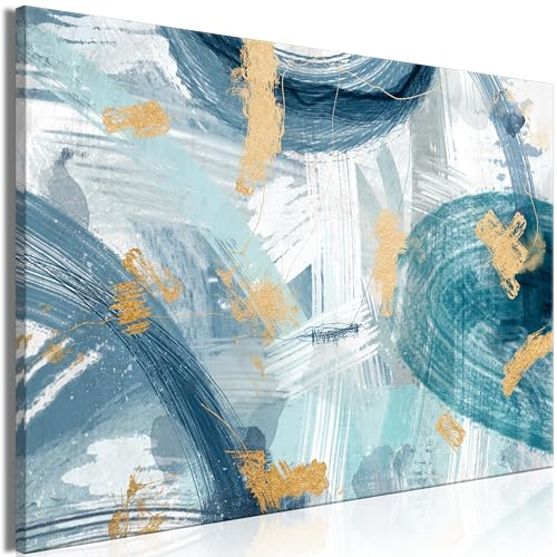 murando - Akustikbild Abstrakt 60x40 cm Bilder mit Akustikschaumstoff Hochleistungsschallabsorber Schallschutz Leinwandbild XXL 1 tlg Wandbild blau weiß a-A-10069-b-a