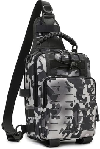 Esncddym Fiskeryggsäck Tackle Sling Bag,Fiskeryggsäck med spöhållare | Fishing Shoulder Förvaringsväska - Vattentät förvaringsväska, axelpaket för utomhusbruk, bärbar redskapslåda för jakt