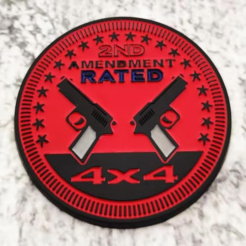 Rated Car Emblem, 4 x 4 Metal Automotive Badge 3D Metal Car Badges Emblems Round Emblem Decals Compatible with Jeep Wrangler Vehicles Trucks SUV (Style F)
