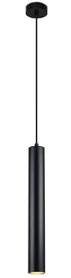 Alpinaluz Pendelleuchte 40 cm aus Aluminium, Modernes Zylinder-Design mit GU10 Fassung und 120 cm Textilkabel, Deckenlampe für Küche, Esstisch und Wohnraum IP20 (Schwarz)