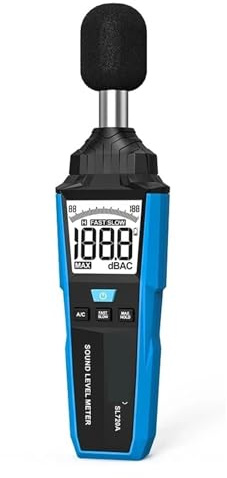 Sonometro, Medidor Decibelios, Medidor de nivel de sonido 30 ~ 130dB decibeles medición de ruido valor máximo retención de datos ponderación A/C medidor de ruido ajustable rápido/lento , medición de r