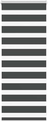 Homgoday Zebrarollo Doppelrollo Fensterrollo Sonnenschutzrollo Seitenzugrollo Zebrarollo für Fenster & Türen Wandmontage Sichtschutz Schwarz 60x100 cm Stoffbreite 55,9 cm Polyester