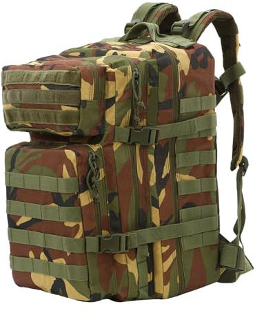 BWBIKE 40L Zaini Tattici Militari Zaino da Escursionismo all'aperto Impermeabile Camo Daypack Durable Molle Army 3 Giorni Assault Pack Spazioso Zaino da Trekking,Giungla