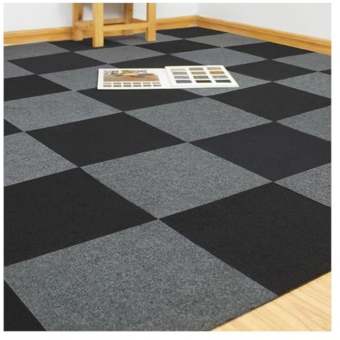 VDLLQYN, Losetas de Alfombra, Alfombra Antideslizante for pelar y Pegar, baldosa for Piso, Papel Tapiz con Efecto de hormigón DIY de 12x12 Pulgadas, Estera insonorizada,Moqueta autoadhesiva(A,20PCS)