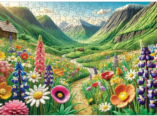 HCM Kinzel Holzpuzzle – Natur - Blütenzauber, 200 Teile, detailreiches Design, hochwertiges Holz, leuchtende Farben, langlebige Premium-Qualität