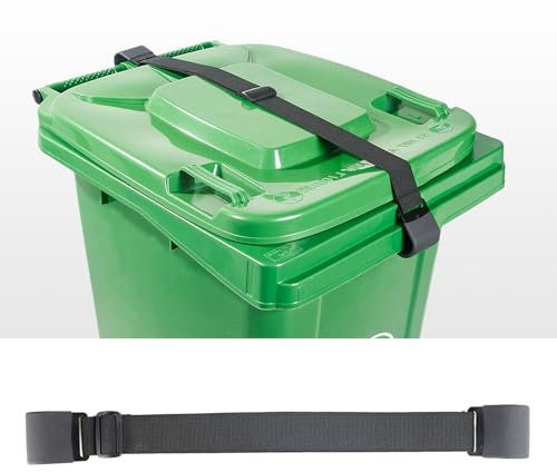 Metal Double Claw Trash Can Lock Strap - Adjustable Animal-Proof Security for Raccoons, Dogs, Squirrels & Wind, Heavy-Duty Stainless Steel Garbage Bin Lock, Universal Outdoor Trash Can