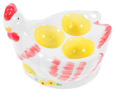 ULTECHNOVO Huevera De Pascua De Cerámica Con Forma De Ave Soporte Para Huevos Cocidos Desayuno De Pascua La Cocina Comedor