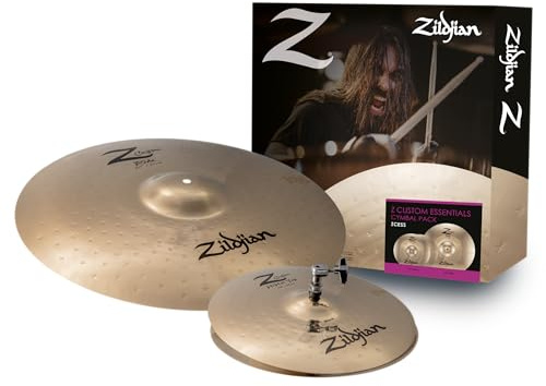 Zildjian Z Custom Essentials Cymbal Pack – 14” Hi-Hats & 20” Ride – Bright, Powerful Cymbals for Rock, Metal & Punk – Bold Sound with Brilliant Finish – ZCESS