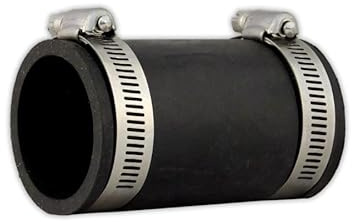 Flexible Rubber Coupling 1 Inch – Heavy-Duty Black Pipe Connector with Stainless Steel Clamps – Fits 1” PVC, ABS, Cast Iron & Copper Pipes – Leak-Proof, Easy Install, Plumbing Fitting