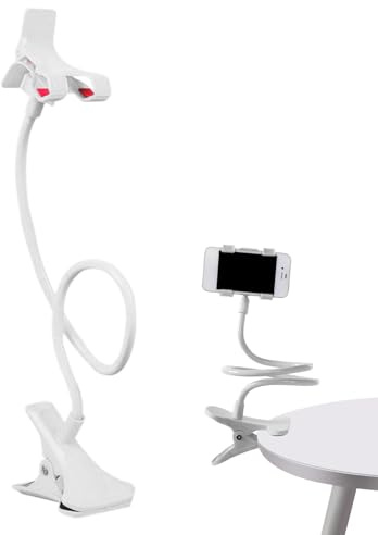 Ancsttu Support De Téléphone Portable en Col De Cygne, Support De Téléphone À Col De Cygne pour Lit Supports Stable Réglable Flexible, Pince Multifonction pour Lit, Table