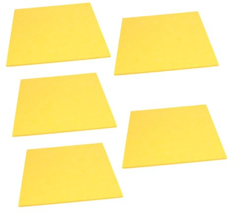 Parliky 5pcs Yellow Felt Panel Boards with Self-adhesive Sound Insulation for Music Rooms and Dance Rooms, Acoustic Soundproofing Panels for Wall Decoration and Noise Reduction