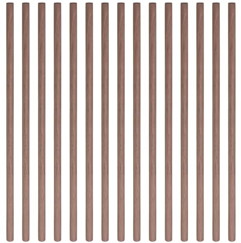 DECHOUS 24pcs Black Walnut Wood Dowels, 10mm Diameter X 30cm Length, Round Wooden Craft Sticks for DIY Projects, Woodcraft Supplies for Model Making and Decoration