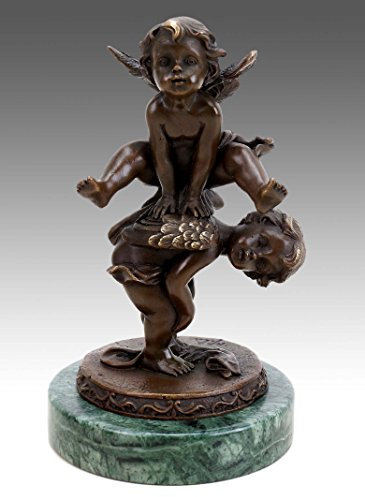 Kunst & Ambiente - Süßer Kinderengel - Akt beim Bocksprung - Amor - Gott der Liebe - Griechische Figur - signiert Milo - Skulpturen online kaufen - Statue - Wohndeko für Innen