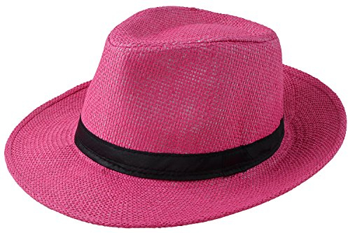 Miobo Panamahut Mountain Stroh Bogarthut Strohhüte Sommerhut Pink 58