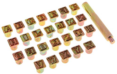 Fenteer 1 Set aus Stempel Set, 15mm Schlagbuchstaben A~Z Alphabet Punch Set Buchstaben Stempel Punch Set für aus aus