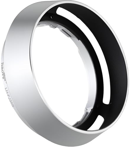 Haoge LH-FJ35S Bajonett Runden Metall Gegenlichtblende für Fujifilm Fuji Fujinon XF 35mm f/2 R WR XF35mmF2, XF 23mm f2 R WR XF23mmF2 und XC 35mm F2 XC35mmF2 Objektiv ersetzt LH-XF35-2 Silber
