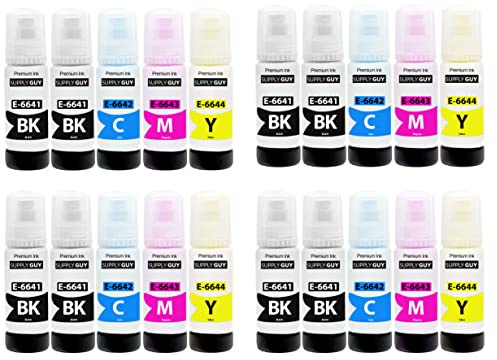 Supply Guy Tinte kompatibel mit Epson 664 für EcoTank ET-2500 ET-2550 ET-2600 ET-2650 ET-3600 ET-4500 (20x70ml Tintenflaschen)