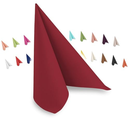 Hypafol Airlaid-Serviette bordeaux | 50 St. | unterschiedliche Farben für jeden Anlass | 40 x 40 cm | abgestimmt auf Einrichtung & Dekoration | für Gastronomie und Zuhause