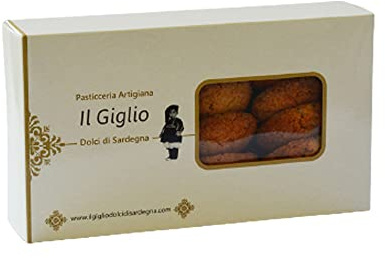 AMARETTI - Biscotti Artigianali della tradizione Sarda con mandorle dolci e amare - Pasticceria Artigiana Il Giglio Dolci di Sardegna - Confezione rigida riciclabile 400 grammi