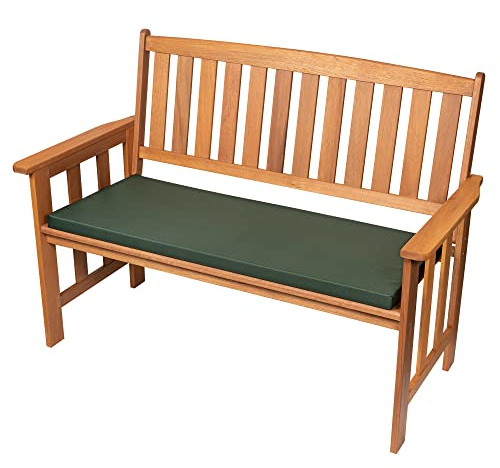SOFTILLO Waterproof Garden Bench Outdoor Pad 108x45x4cm | Patio Furniture 2 Seater Cushion | Water Resistant Material | Chaise Swing Chair Cushion |Indoors Seat Pads | Dark Green
