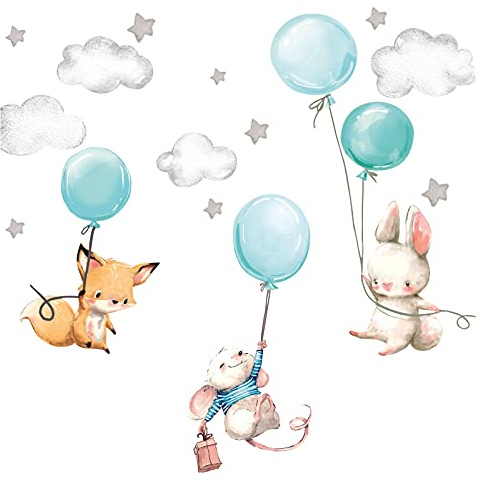 Little Deco Wandtattoo Tiere Ballon Kinderzimmer Wandsticker Wanddeko DL610-2