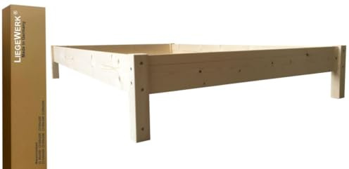 LIEGEWERK Futonbett Bett Holz 200x200 Massivholzbett Holzbett Doppelbett Bettgestell (200cm x 200 cm)