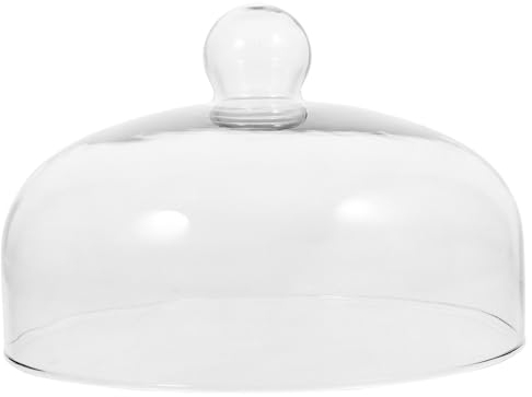 YARNOW Glass Cake Dome 26cm, Round Clear Crystal Dessert Cover Display Stand for Cheesecake, Kitchen Dining Table Display Cloche for Home Kitchen