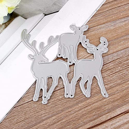 Gowxs Weihnachts-Hirsch-Stanzschablonen für Kartengestaltung, Stanzformen, Schablonen für Basteln, Scrapbooking, Fotoalbum, dekorative Prägepapier-Stanzformen für Kartengestaltung, Vorlagen