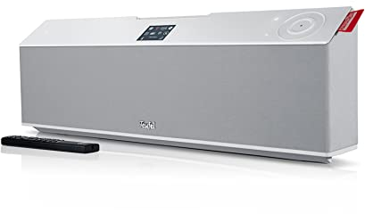 Teufel MUSICSTATION Lettore Bluetooth internet CD DAB+ radio digitale e radio FM, streaming musicale, suono HiFi, sveglia, W-LAN, Bass Reflex, bianco